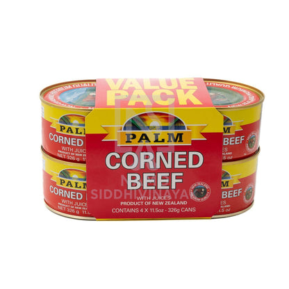 palm corned beef x 4 vp 326gm