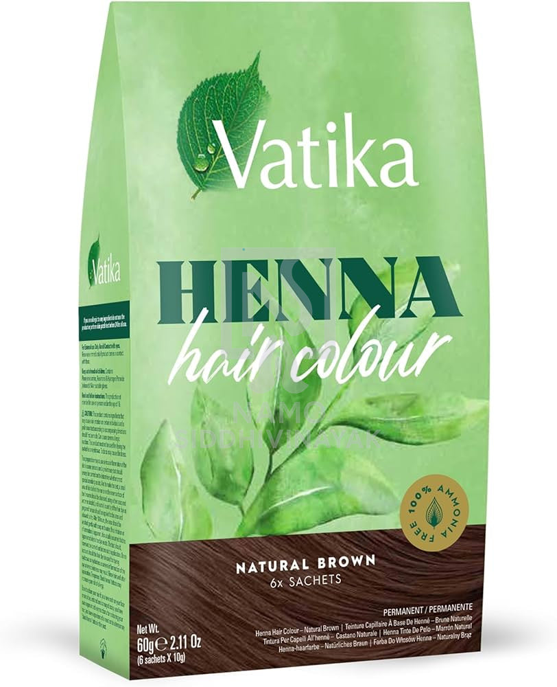 vatika henna natural brown x6 10gm